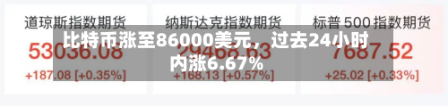 比特币涨至86000美元，过去24小时内涨6.67%-第2张图片