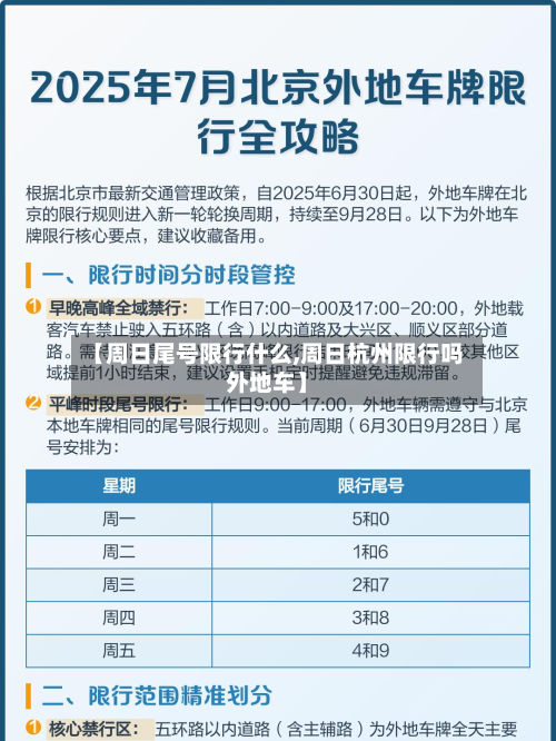 【周日尾号限行什么,周日杭州限行吗外地车】-第2张图片