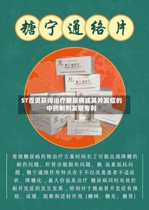 ST百灵获得治疗糖尿病或其并发症的中药制剂发明专利-第1张图片