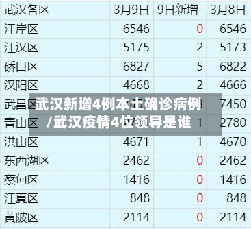 武汉新增4例本土确诊病例/武汉疫情4位领导是谁