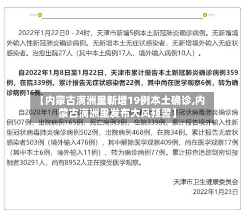 【内蒙古满洲里新增19例本土确诊,内蒙古满洲里发布大风预警】-第3张图片