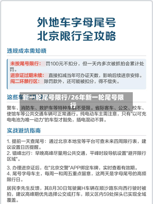 新一轮尾号限行/26年新一轮尾号限行-第2张图片