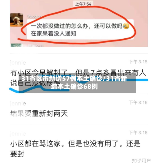 31省区市新增57例本土确诊/31省新增本土确诊68例