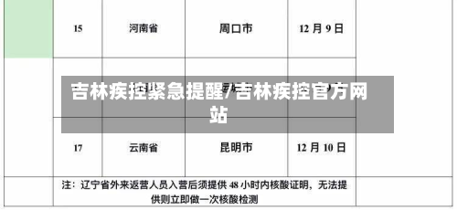 吉林疾控紧急提醒/吉林疾控官方网站-第3张图片