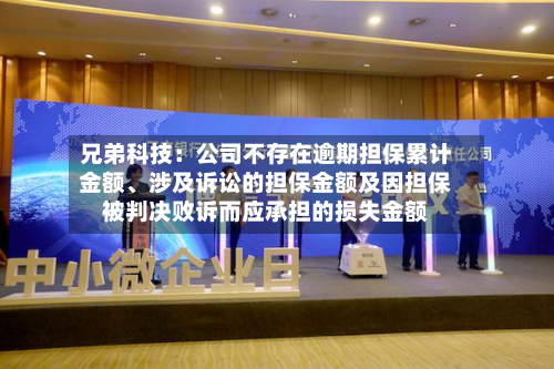 兄弟科技：公司不存在逾期担保累计金额、涉及诉讼的担保金额及因担保被判决败诉而应承担的损失金额-第2张图片