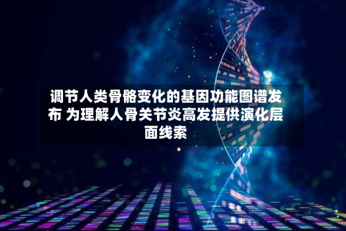 调节人类骨骼变化的基因功能图谱发布 为理解人骨关节炎高发提供演化层面线索