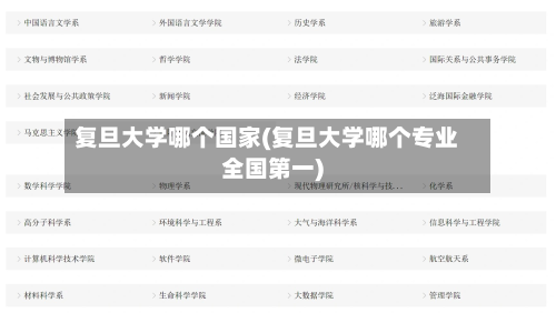 复旦大学哪个国家(复旦大学哪个专业全国第一)