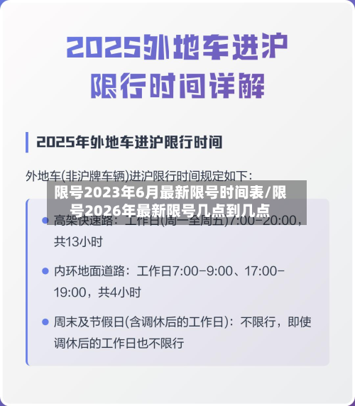 限号2023年6月最新限号时间表/限号2026年最新限号几点到几点