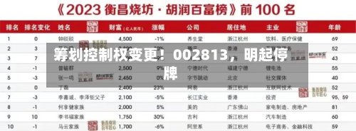 筹划控制权变更！002813，明起停牌-第2张图片