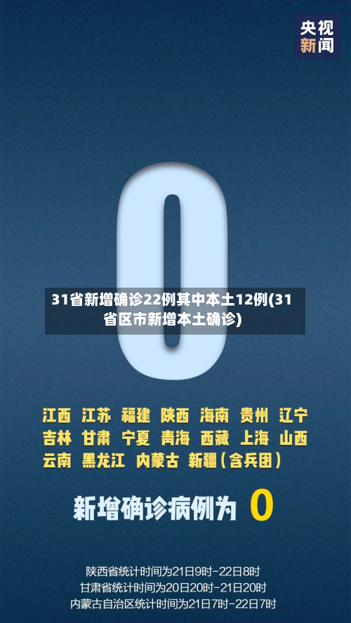 31省新增确诊22例其中本土12例(31省区市新增本土确诊)