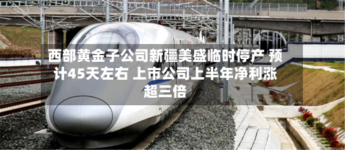 西部黄金子公司新疆美盛临时停产 预计45天左右 上市公司上半年净利涨超三倍-第2张图片