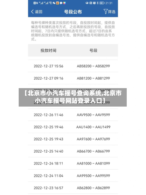 【北京市小汽车摇号查询系统,北京市小汽车摇号网站登录入口】