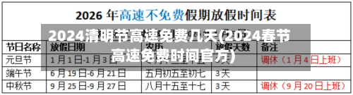 2024清明节高速免费几天(2024春节高速免费时间官方)-第2张图片