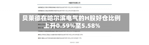贝莱德在哈尔滨电气的H股好仓比例上升0.59%至5.58%-第1张图片
