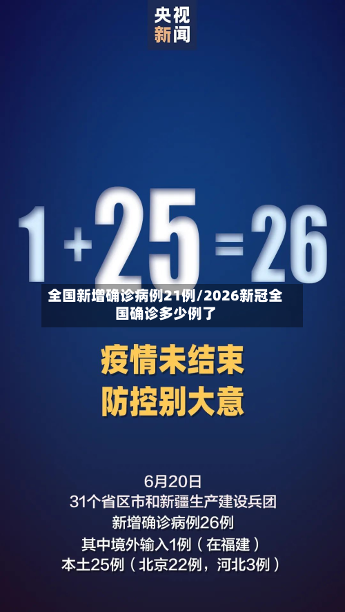 全国新增确诊病例21例/2026新冠全国确诊多少例了