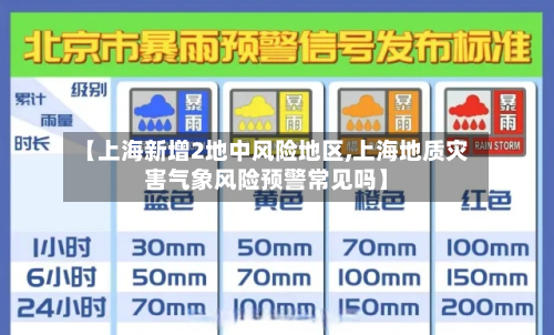 【上海新增2地中风险地区,上海地质灾害气象风险预警常见吗】
