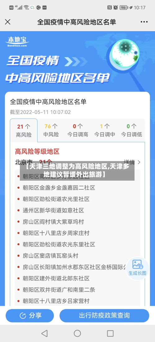 【天津三地调整为高风险地区,天津多地建议暂缓外出旅游】-第2张图片