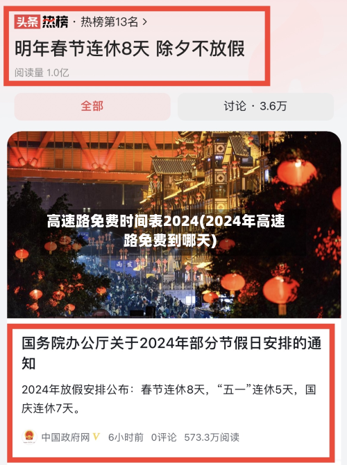 高速路免费时间表2024(2024年高速路免费到哪天)-第3张图片