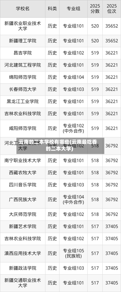 云南的二本学校有哪些(云南最吃香的二本大学)