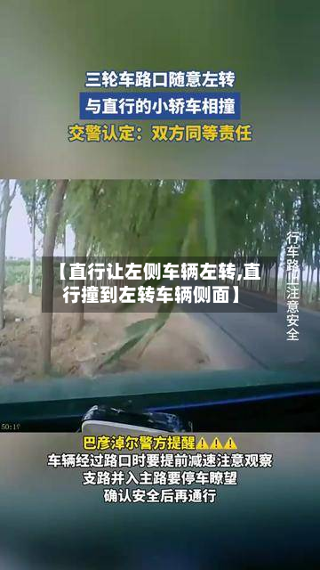 【直行让左侧车辆左转,直行撞到左转车辆侧面】