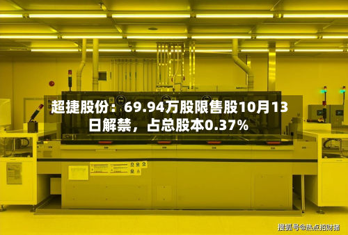 超捷股份：69.94万股限售股10月13日解禁，占总股本0.37%-第1张图片