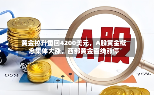 黄金拉升重回4200美元，A股黄金概念集体大涨	，西部黄金直线涨停-第3张图片