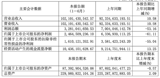 长城汽车上半年营收1021亿元增一成，净利跌61%至24.6亿元